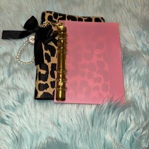 Custom made Coach notebook binder insert- Pink with Gold Rings